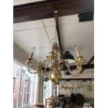 A reproduction 17th Century Flemish style brass chandelier