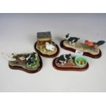 Four Border Fine Arts James Herriott figurines including Making a splash A4244, Home comforts A1016,