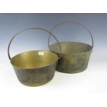 Two Victorian brass jam pans