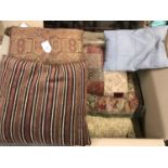 Eight various contemporary down filled scatter cushions
