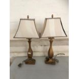 A pair of tall baluster table lamps, 75 cm