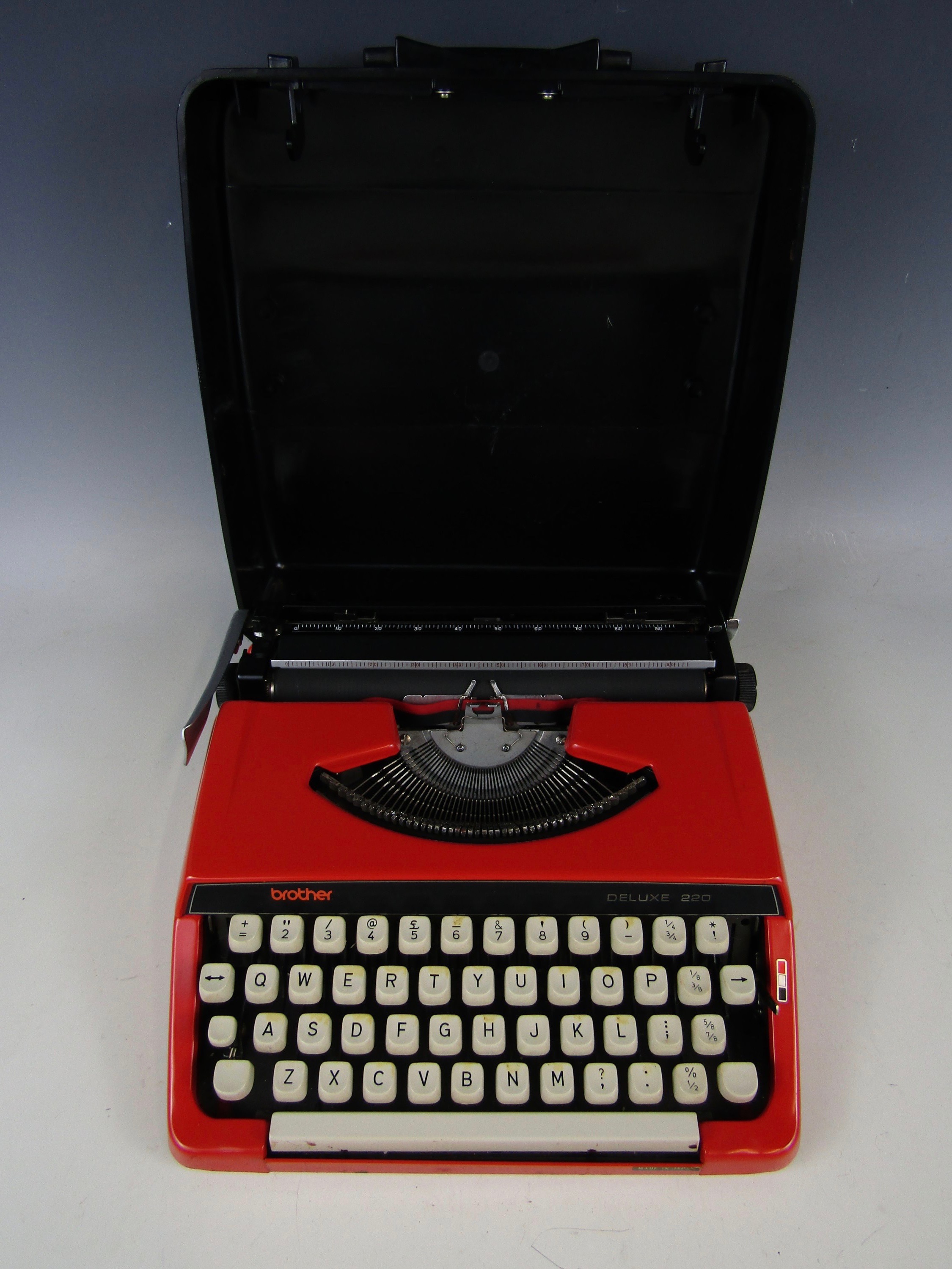 A vintage 'Brother Deluxe 220' typewriter