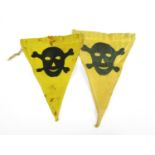 A pair of Second World War German mine field marker pennants