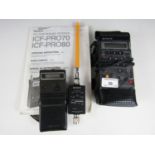 A Sony ICF-Pro PLL synthesized radio receiver and a Toshiba QR-2000 clock radio