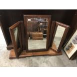 A Willis & Gambier mahogany triptych mirror