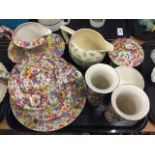 A quantity of vintage chintz floral wares including Royal Winton, Ducal and Dubarry