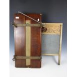 An early 20th Century 'The Grosvenor' wooden trouser press together with a Globe No. 405 washboard