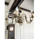 A reproduction 17th Century Flemish style brass chandelier