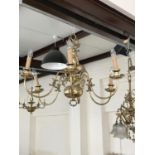A reproduction 17th Century Flemish style brass chandelier