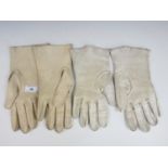 Two pairs of vintage hand-stitched suede riding gloves