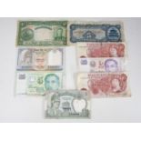 A quantity of vintage British and other banknotes including two Foorde ten shilling notes