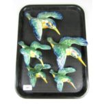 Five Beswick flying Kingfisher wall plaques