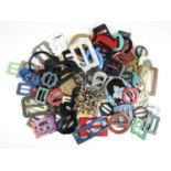 A large accumulation of vintage lucite and other dress buckles