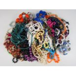 A large quantity of vintage costume jewellery necklaces