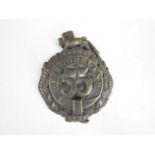 A Victorian 55th (Westmorland) Regiment other rank's glengarry badge, (an original badge, lacking