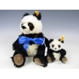 A Steiff Panda 'Cha Cha', model No. 428, exclusively made for Danbury Mint, with baby panda, in