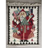 A hand woven rug naively depicting Father Christmas, 107 x 85 cm (7)