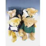Four Harrods Christmas bears from 1998, 2000 and 2001