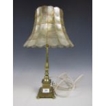 A vintage brass lamp