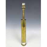 A "trench art" shell case lamp base