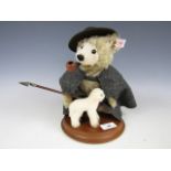 A Steiff limited edition Teddy Bear Smoker Shepherd with Lamb, 24 cm, with box and certificate of