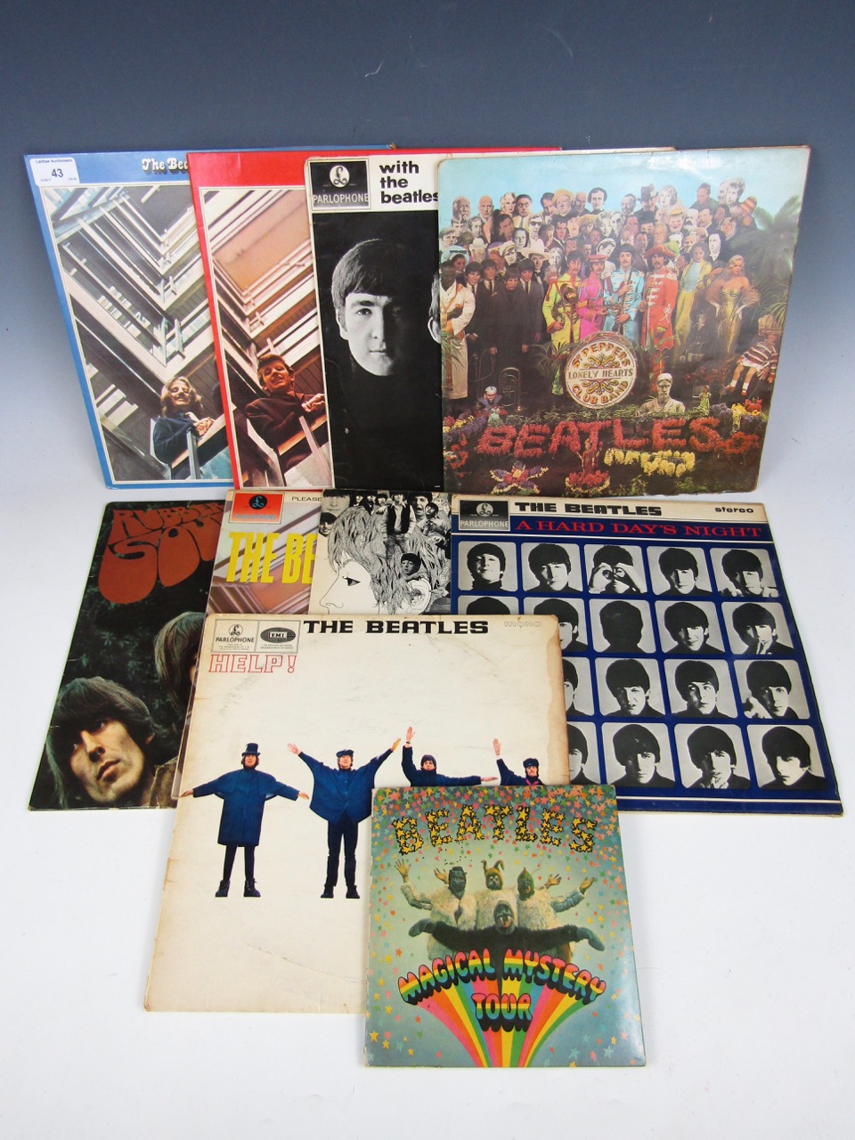 A collection of vintage The Beatles Parlophone records / LP's, including Help! PMC 1255, A Hard