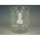 A cut glass tumbler with sulphide / sulfide inclusion, possibly Apsley Pellat & Co, the cameo
