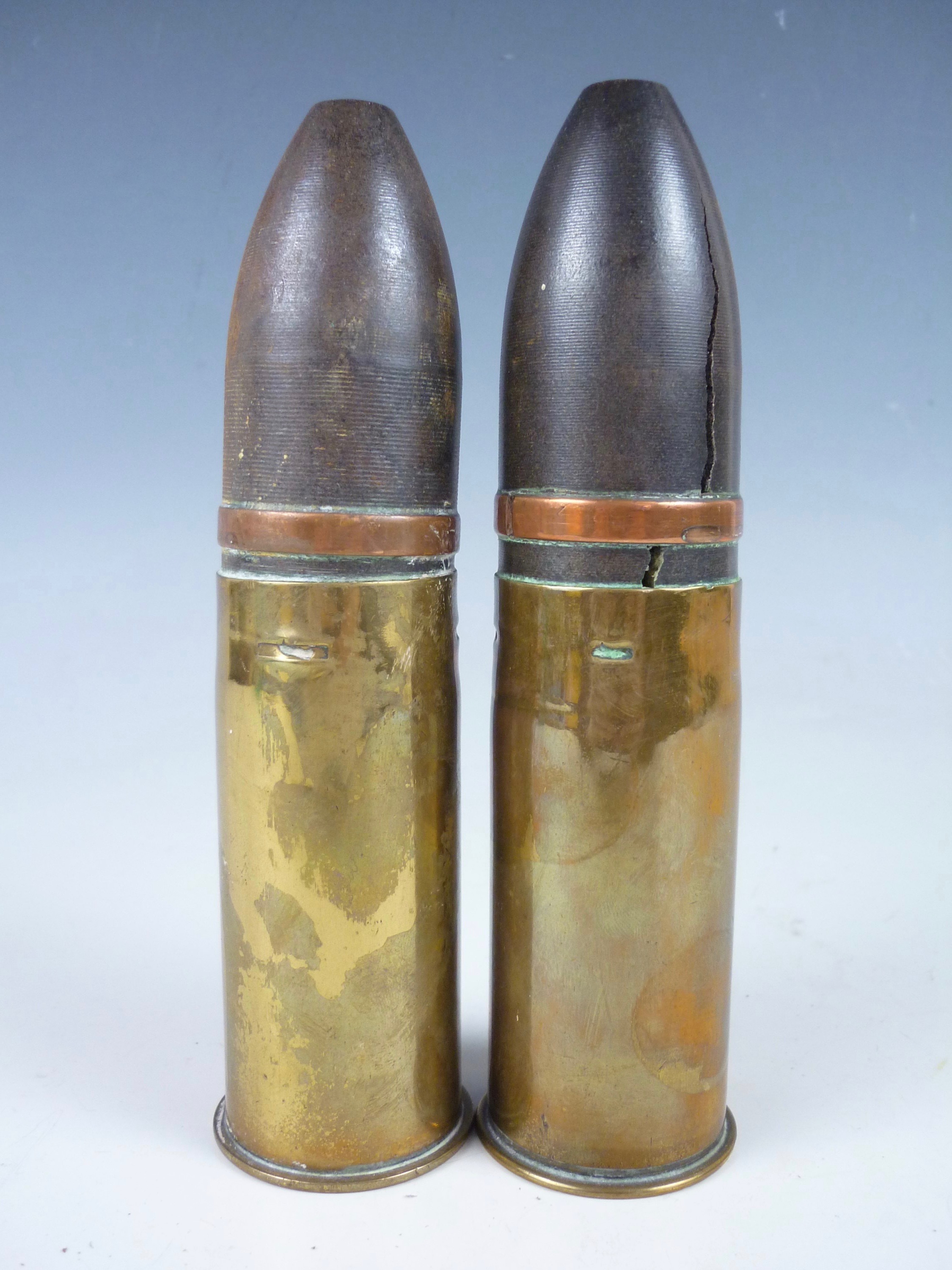 A pair of inert First World War 37 mm artillery rounds