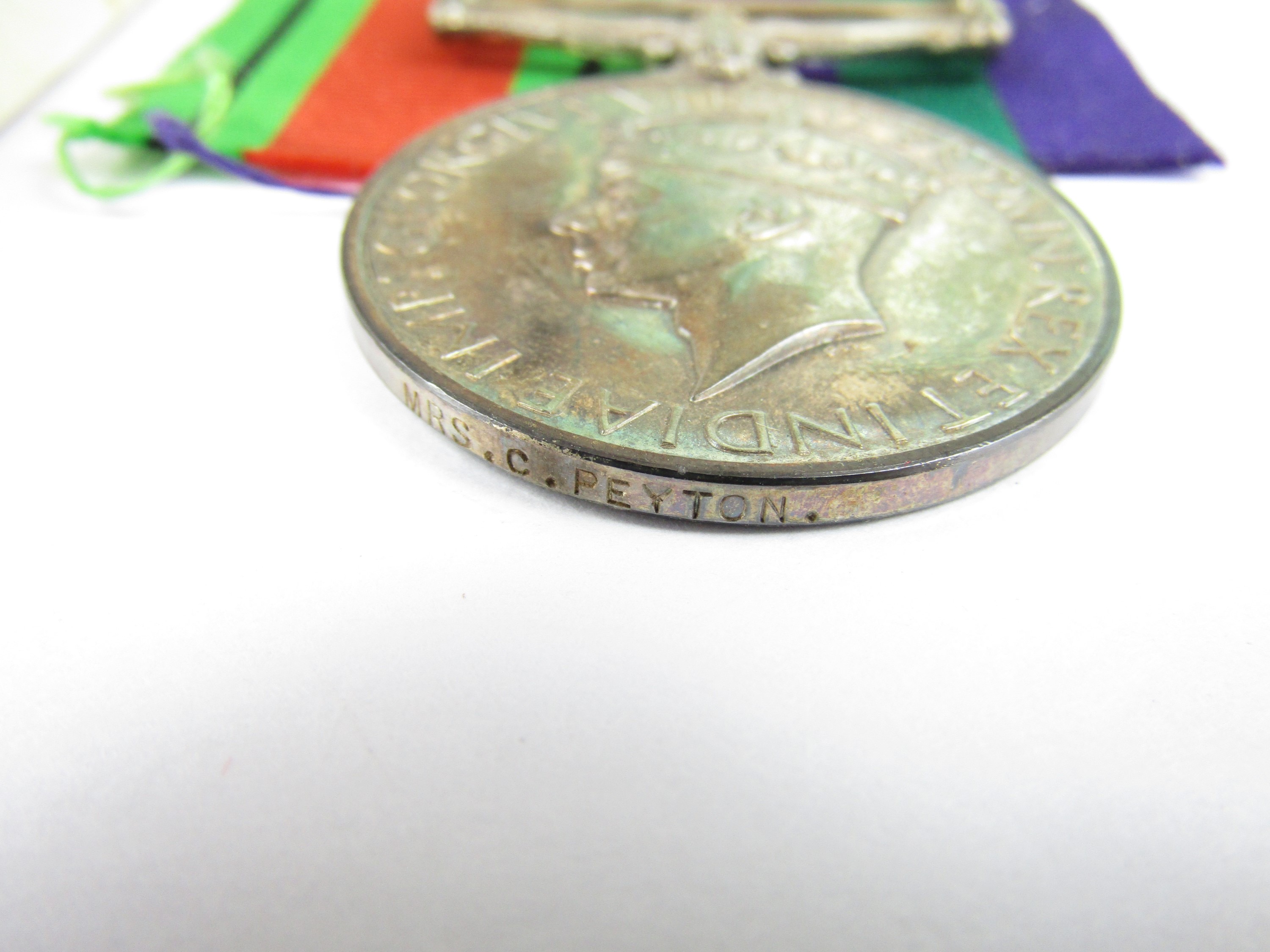 A General Service Medal with Palestine 1945-48 clasp to Mrs C Peyton - Image 2 of 2