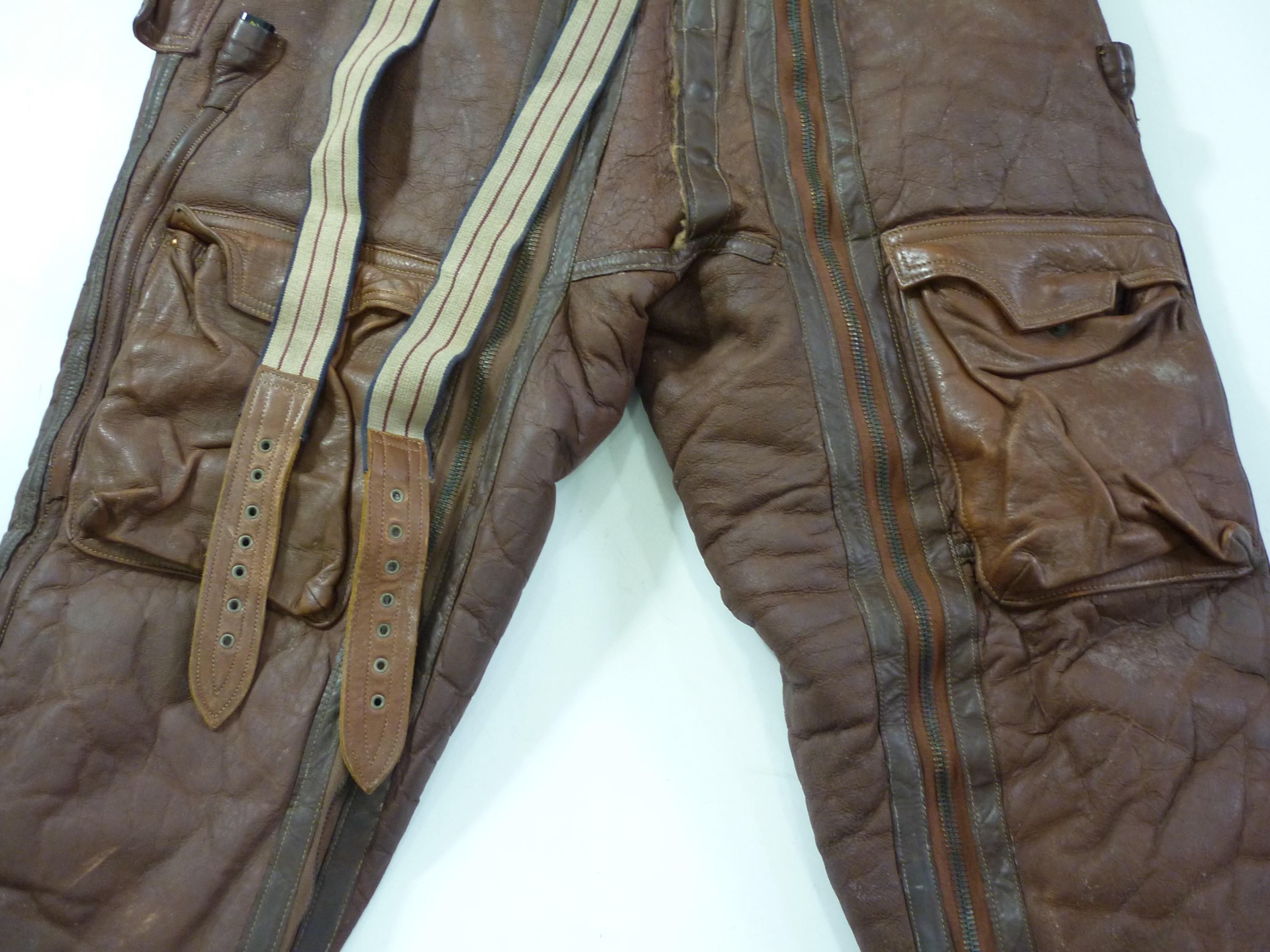 A pair of Second World War RAF Irvin electrically-wired sheepskin flying trousers, Air Ministry - Image 3 of 3