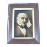 A Sherwin & Cotton portrait tile of William Gladstone, designed by George Cartlidge, after a