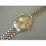 A Rolex bi-metallic Oyster Perpetual Datejust wrist watch, with Jubilee bracelet strap, 1958 or