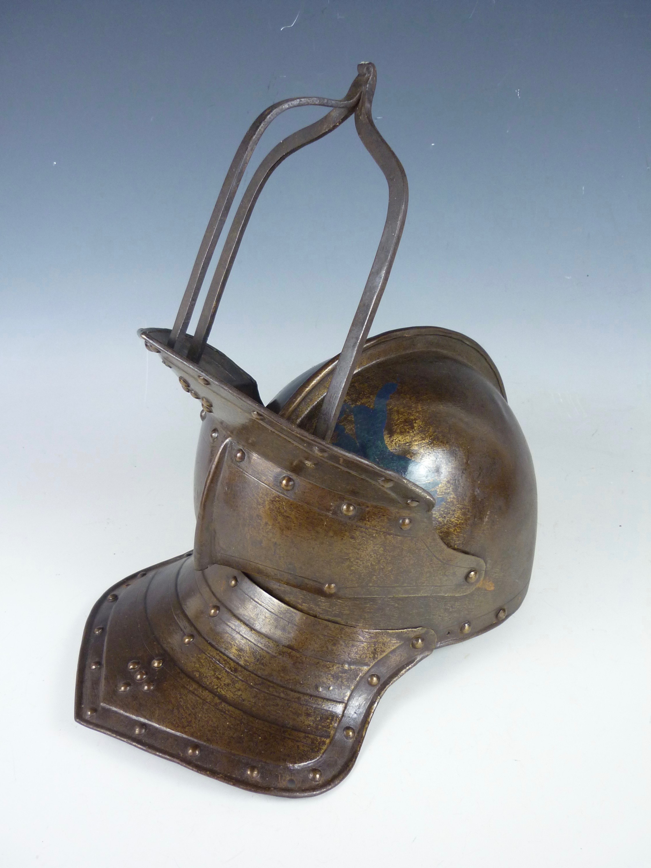 A mid 17th Century English harquebusier's three-bar pott / helmet