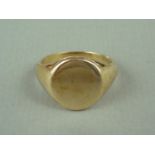 A gentleman's 9ct gold signet ring, 8.5g