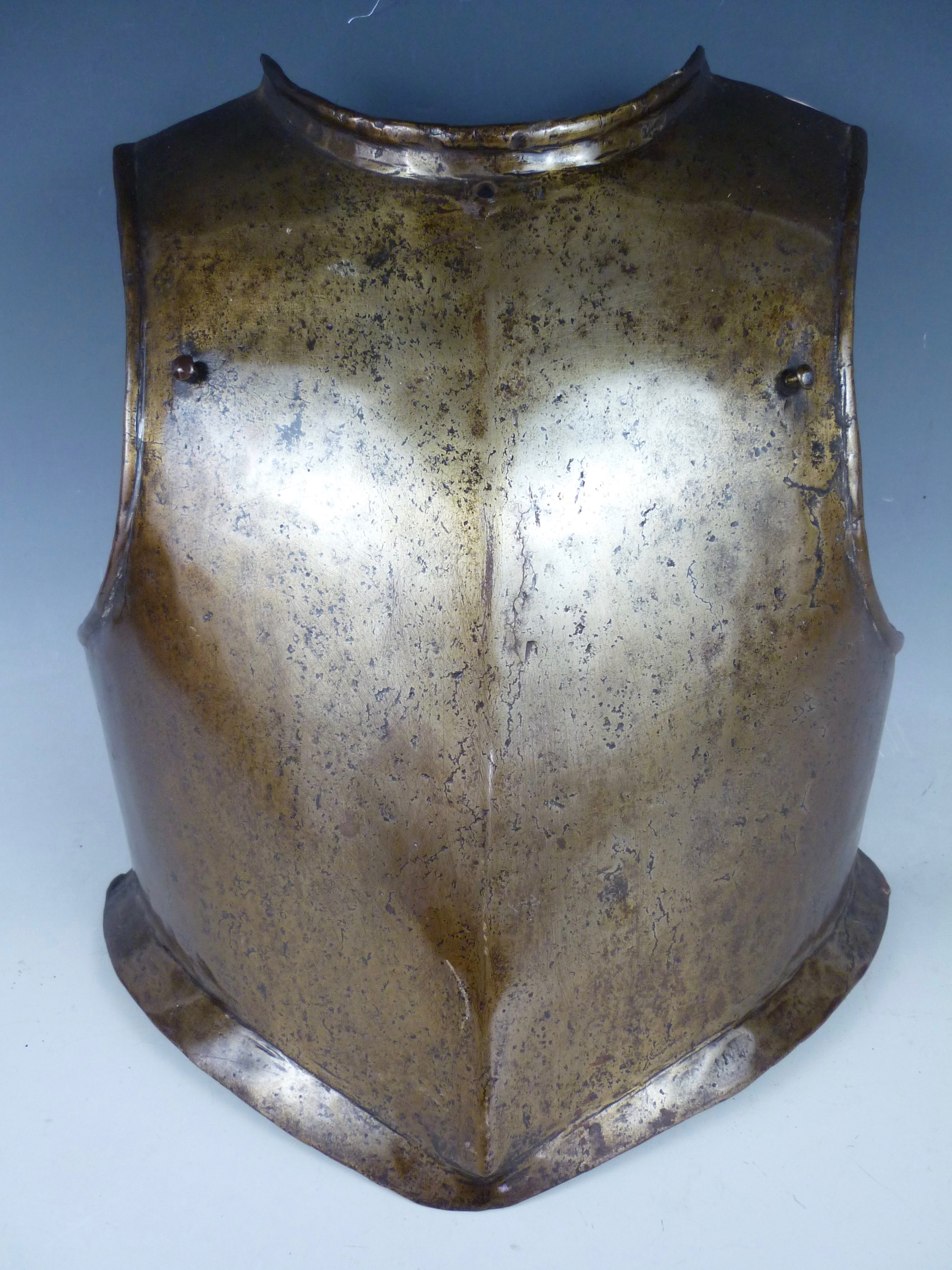 A mid-17th Century harquebusier's breast plate