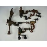 Five various antique shot gun cartridge making tools