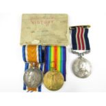 A Military Medal with British War and Victory Medals to 485 Sjt / A Bmbr S Creer, No 8 Battery,