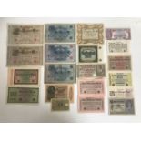 A quantity of Imperial and Weimar German bank notes, many about uncirculated / uncirculated,