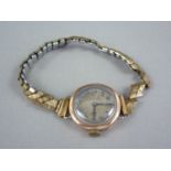 An inter-War lady's 9ct gold cased Rolex wristlet watch, having crown wound 15 jewel lever movement,
