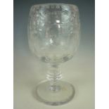 A Royal Doulton limited edition cut glass royal commemorative goblet, celebrating the marriage of