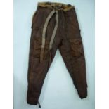 A pair of Second World War RAF Irvin electrically-wired sheepskin flying trousers, Air Ministry