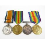 British War and Victory Medal pairs respectively to 201803 Spr W Kirkbride, RE, and 178445 Gnr A