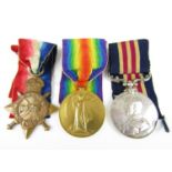 A Military medal, 1914-15 Star and Victory Medals to 101805 Sapper F Greenwood, 78th Field