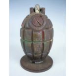 An inert Second World War No 36 (Mills) Grenade with gas check