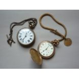 A late 19th Century Superior Railway Timekeeper pocket watch (a/f), together with a Thomas Russell