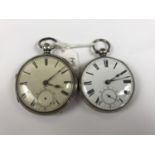 A Victorian silver pocket watch, having key-wound lever movement by Thomas William Jones of