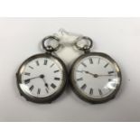 Two Victorian ladies' silver-cased fob watches