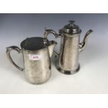 An electroplate coffee pot from the County Hotel in Carlisle together with a conforming water pot