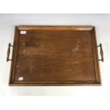 An early 20th Century oak tea tray