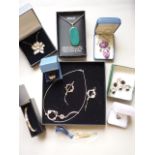 Contemporary boxed silver and white metal jewellery